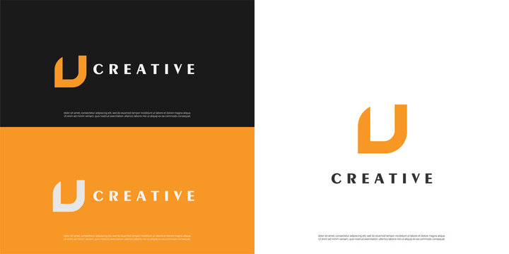 letter U logo simple design, Minimalist U initial based vector icon.	