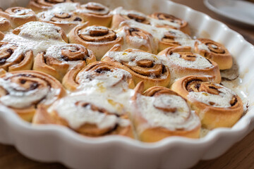 Fresh homemade Cinnamon rolls or Cinnamon buns