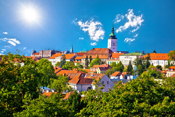 Zagreb historic upper town skyline colorful view