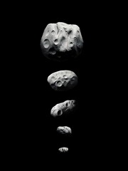 Comparison of the sizes of the largest asteroids in the solar system 3d illustration.  © Nazarii