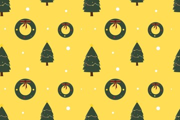 Christmas Natal Tree Seamless Pattern