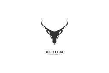 Deer Head Silhouette Logo Design