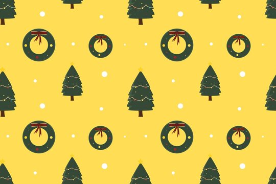 Christmas Natal Tree Seamless Pattern