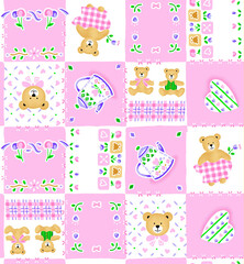Bear pattern with vintage style
