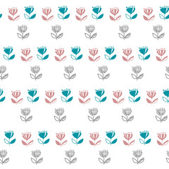 Pattern with small flowers. Suitable for fabric, paper, background. Vector graphics. 