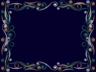 Art deco frame. Vintage linear border with curlicues. Art Nouveau design a template for invitations, leaflets and greeting cards. The style of the 1920s - 1930s. Vector illustration