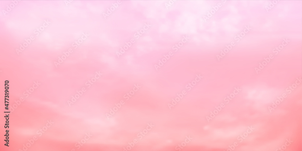 Wall mural panorama clear red sky and white cloud detail with copy space. sky landscape background.summer heave