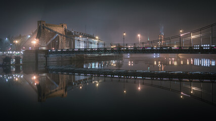 Grunwaldzki Bridge over the Oder in Wrocław | Wrocław, Lower Silesia, Poland - obrazy, fototapety, plakaty