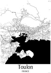 White Map Toulon France 