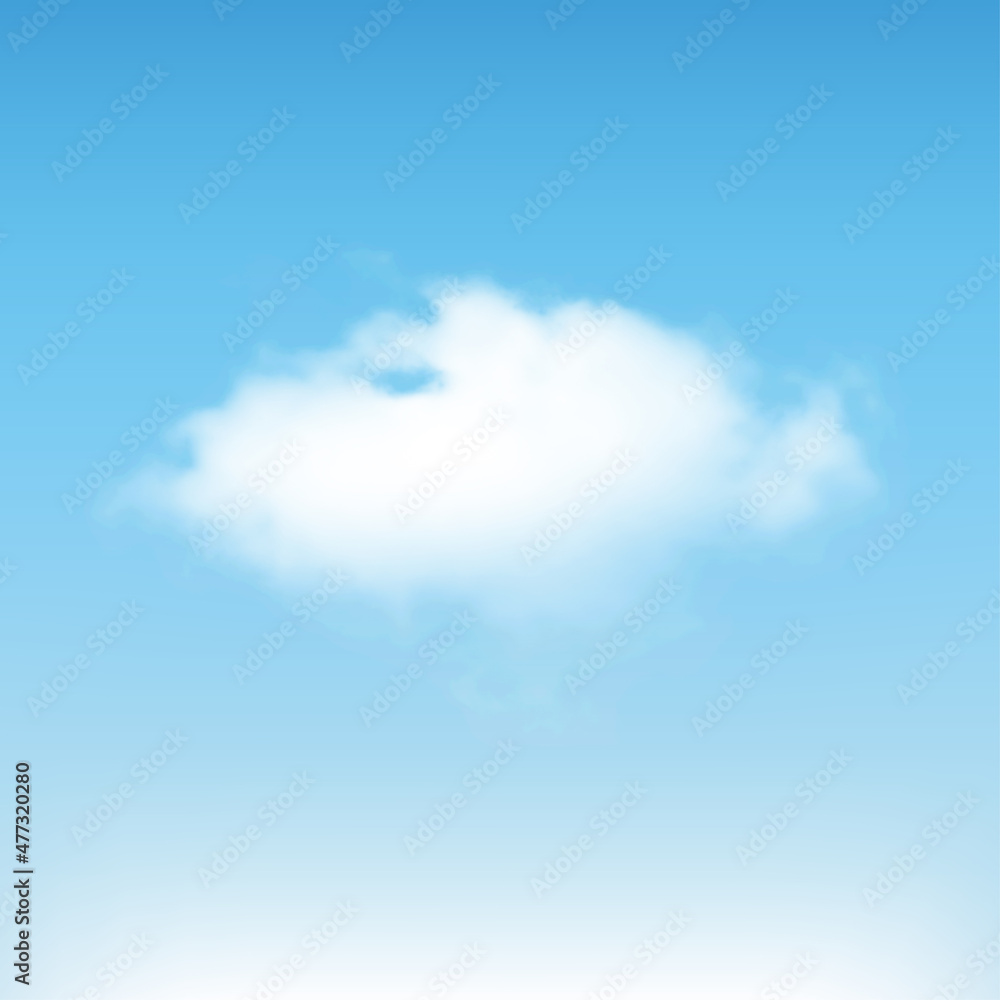 Wall mural vector realistic isolated cloud. cloud on blue sky. cloud for template decoration and mockup coverin