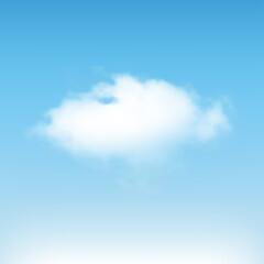 Vector realistic isolated cloud. Cloud on blue sky. cloud for template decoration and mockup covering isolate on blue sky. Vector illustrator.
