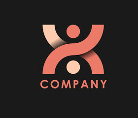 People logo vector template illustration sign design community and gathering