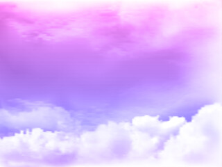 Clear purple pink sky and white cloud detail in background with copy space. Sky Nature Landscape Background.The summer heaven with colorful clearing sky. Vector illustration.