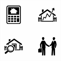 Real Estate Black Icon Set 5