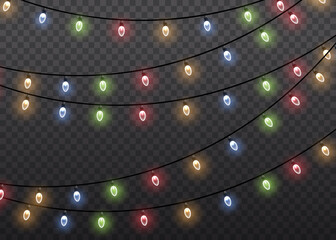 Christmas lights, glow light bulbs, xmas lamp.