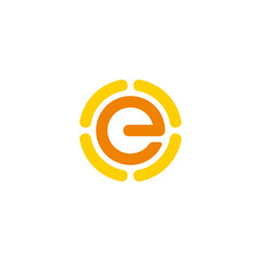 letter e circle geometric flat simple design logo vector