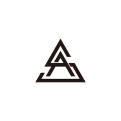 letter sa simple triangles line geometric design logo vector - obrazy, fototapety, plakaty