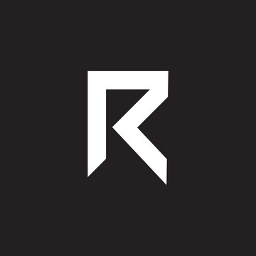 letter rk simple geometric line logo vector