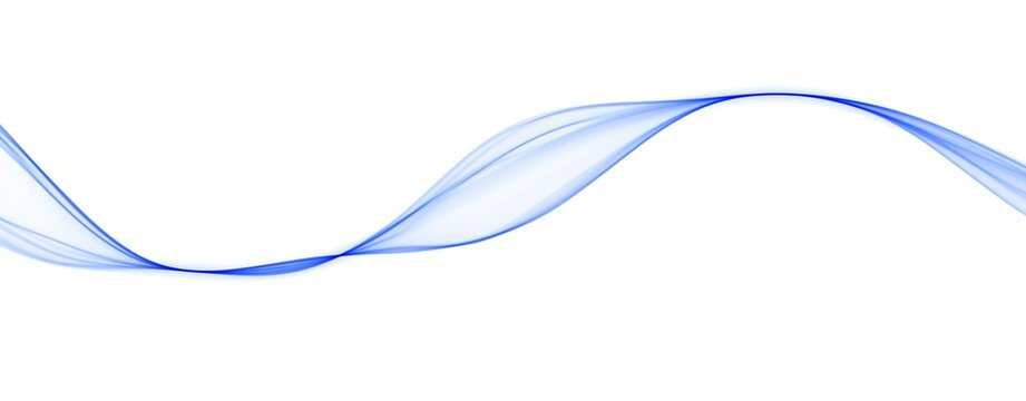 Blue abstract wave. Magic line design. Flow curve motion element. Neon gradient wavy illiustration.