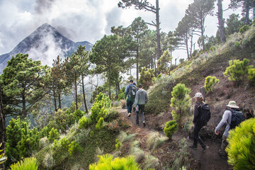 Trekking to Acatenango volcano, Guatemala