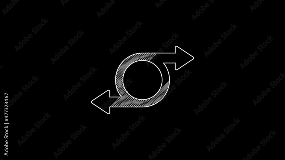 Poster white line arrow icon isolated on black background. direction arrowhead symbol. navigation pointer s