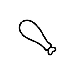 Chicken thigh line icon design vector template