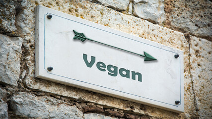 Fototapeta premium Street Sign to Vegan
