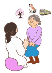 認知症検査　即時記憶で復唱する女性