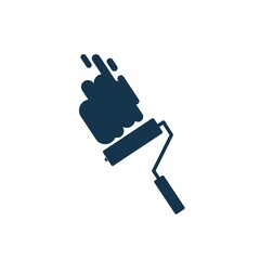 single roller paint icon.  paint roller symbol.  flat vector on a white background
