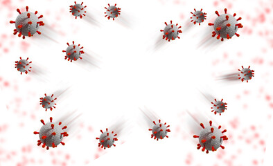 covid coronavirus covid-19 one isolated virus - 3d rendering