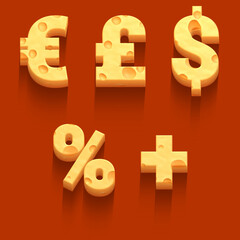 Obraz premium symbols made of cheese