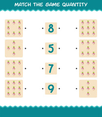 Match the same quantity of turnip. Counting game. Educational game for pre shool years kids and toddlers