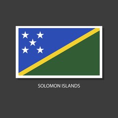 Obraz na płótnie Canvas Solomon Islands flag Vector Square Icon on Black Background.