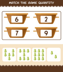 Match the same quantity of chayote. Counting game. Educational game for pre shool years kids and toddlers