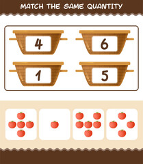 Match the same quantity of tomato. Counting game. Educational game for pre shool years kids and toddlers
