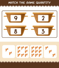 Match the same quantity of turmeric. Counting game. Educational game for pre shool years kids and toddlers