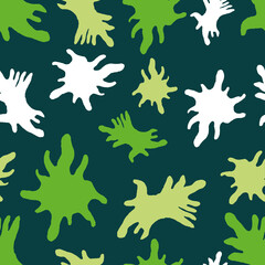 Seamless background of silhouettes decorative amoebas cells