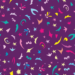 Seamless pattern of abstract colorful  design elements