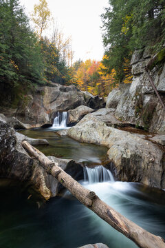 Warren Falls in the Green Mountains of Vermont in the Fall