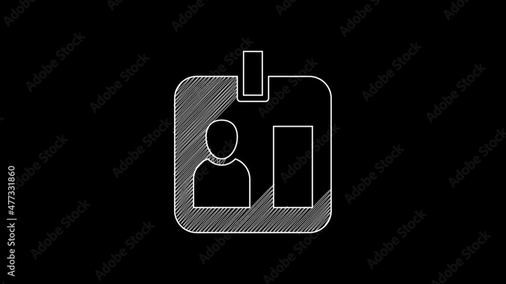 Wall mural white line press journalist vertical badge icon isolated on black background. media identification i