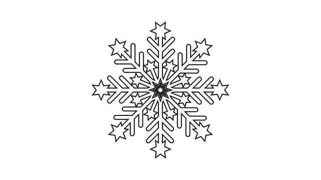 The appearance of a picture of a snowflake on a white background - Animation