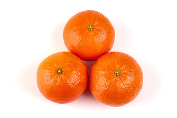 Fresh tangerine, isolated on white background.