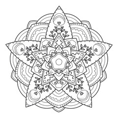 coloring floral mandala vector background