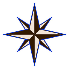 The emblem of the compass rose. Vector illustration.