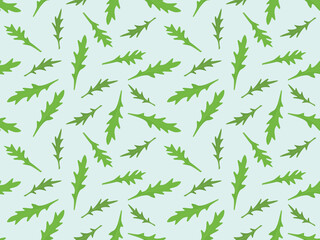 arugula leaves seamless pattern- vector illustration