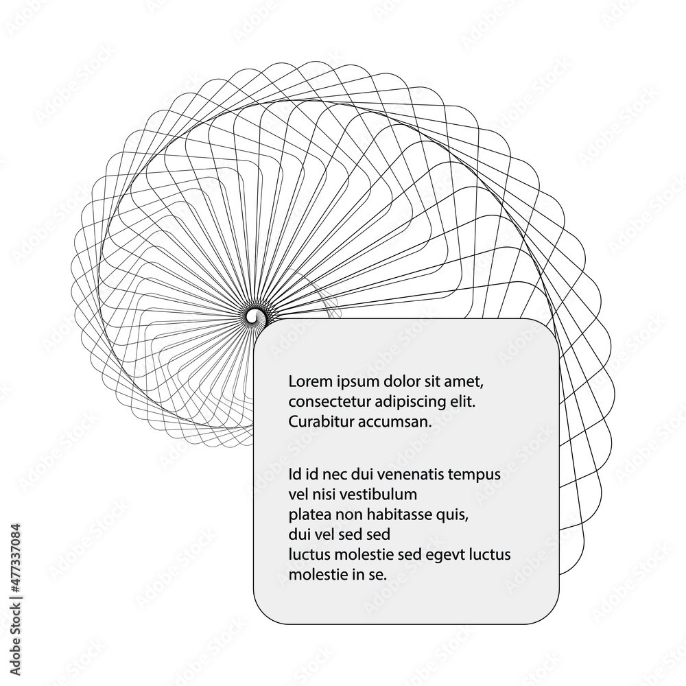 Poster vector abstract decorative square frame with swirl effect.