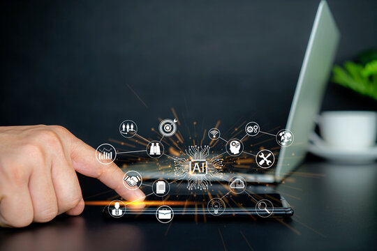 technology about internet of thing concept man use smartphone with IOT