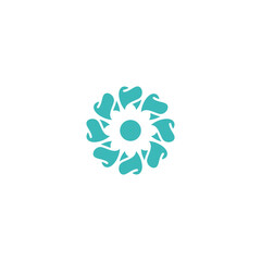 flower sun dental vector logo design - obrazy, fototapety, plakaty