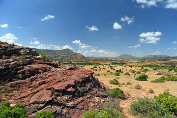 Landscape with a view from the mountain side