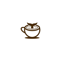Whale tail on the coffee cup logo